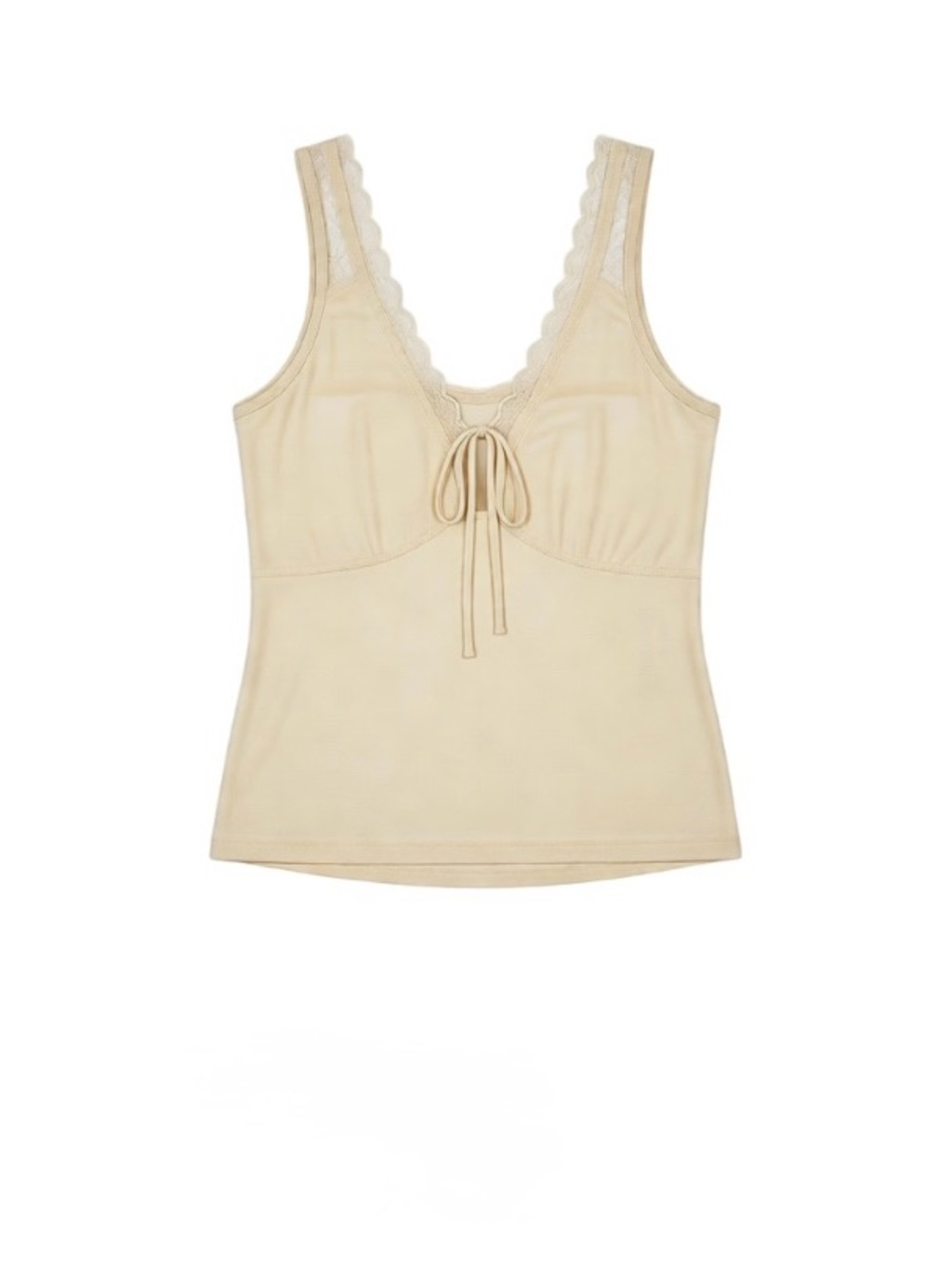 wild fable Lace-Trim Tie-Front Camisole - butter yellow
